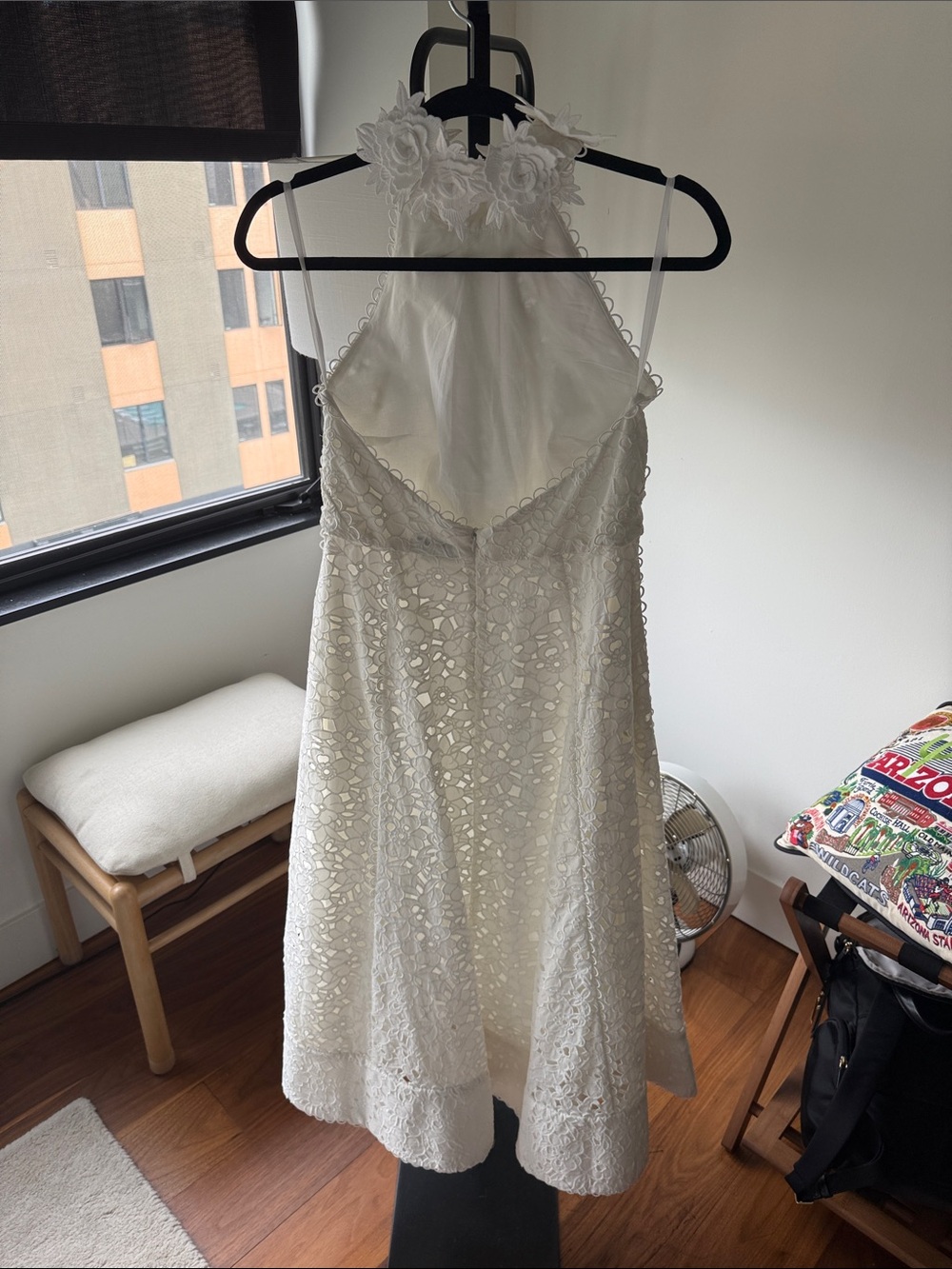 Rebecca Vallance Nuvola Halter Midi Dress White Lace - US 4 - Picture 7 of 11